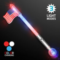 Flashing American Flag LED Jumbo Wand - Blank